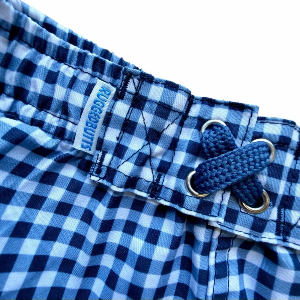 Ruggedbutts boys infant navy gingham check swim trunks‎ 18-24M